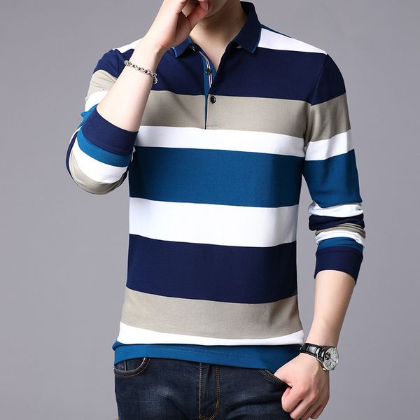2021 spring autumn casual men's long sleeve middle-aged and young people's lapel striped polo t- bottomed shirt, White;black
2021 spring autumn casual men's long sleeve middle-aged and young people's lapel striped polo t- bottomed shirt, White;black