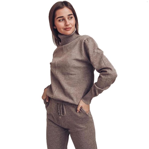 sweater suit women track costume 2 pieces sets casual autumn winter turtleneck pullovers and long pants kn pux5, Gray
sweater suit women track costume 2 pieces sets casual autumn winter turtleneck pullovers and long pants kn pux5, Gray