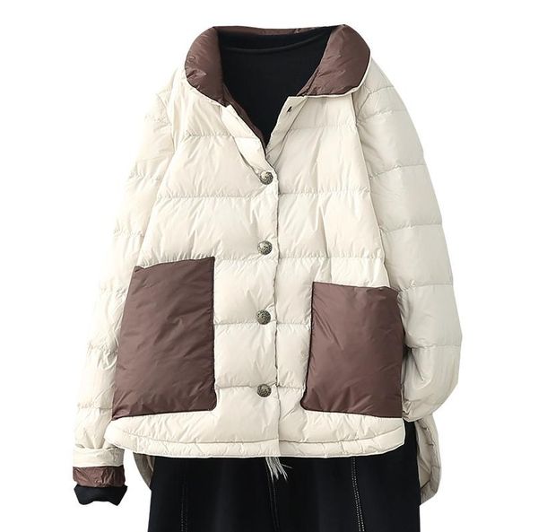 women's trench coats winter down jacket retro women loose white duck jackets turtleneck button pocket blended female coat, Tan;black
women's trench coats winter down jacket retro women loose white duck jackets turtleneck button pocket blended female coat, Tan;black