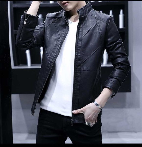 men's leather & faux 2021 casual jacket korean version of the trend slim handsome youth spring and autumn motorcycle, Black
men's leather & faux 2021 casual jacket korean version of the trend slim handsome youth spring and autumn motorcycle, Black