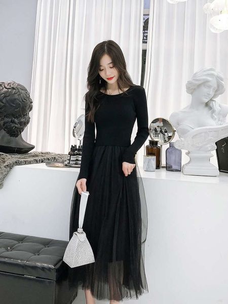 temperament mid new slim bottomed sleeve knitted 2021 long spring skirt fairy fashion mesh pleated puffy dress hot, Black;gray
temperament mid new slim bottomed sleeve knitted 2021 long spring skirt fairy fashion mesh pleated puffy dress hot, Black;gray