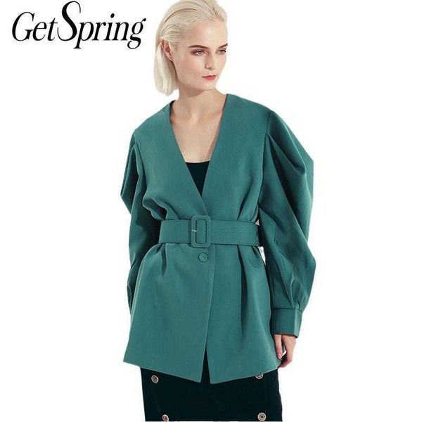 getspring women coat retro ladies jacket v neck puff sleeve woman jackets with belt temperament long coats spring autumn 210601, Black;brown
getspring women coat retro ladies jacket v neck puff sleeve woman jackets with belt temperament long coats spring autumn 210601, Black;brown