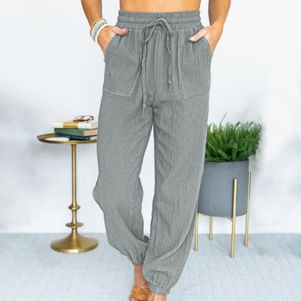 women's pants & capris women solid color elastic waist pockets ankle banded drawstring thin trousers for sports, Black;white
women's pants & capris women solid color elastic waist pockets ankle banded drawstring thin trousers for sports, Black;white