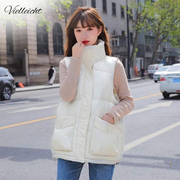 women's vests vielleicht fashion 2021 autumn winter short cotton vest women jacket glossy sleeveless coat warm ladies waistcoat, Black;white
women's vests vielleicht fashion 2021 autumn winter short cotton vest women jacket glossy sleeveless coat warm ladies waistcoat, Black;white