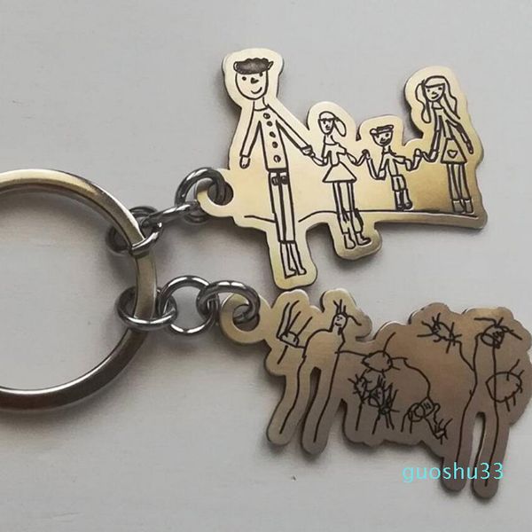 custom children's drawing stainless steel keychains kid's keyring child artwork personalized necklace custom design name gifts, Silver
custom children's drawing stainless steel keychains kid's keyring child artwork personalized necklace custom design name gifts, Silver