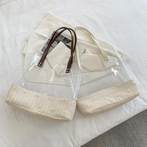 evening bags transparent daisy woven fashion simple women pvc patchwork shoulder shopping bag casual ladies large capacity tote handbags
evening bags transparent daisy woven fashion simple women pvc patchwork shoulder shopping bag casual ladies large capacity tote handbags