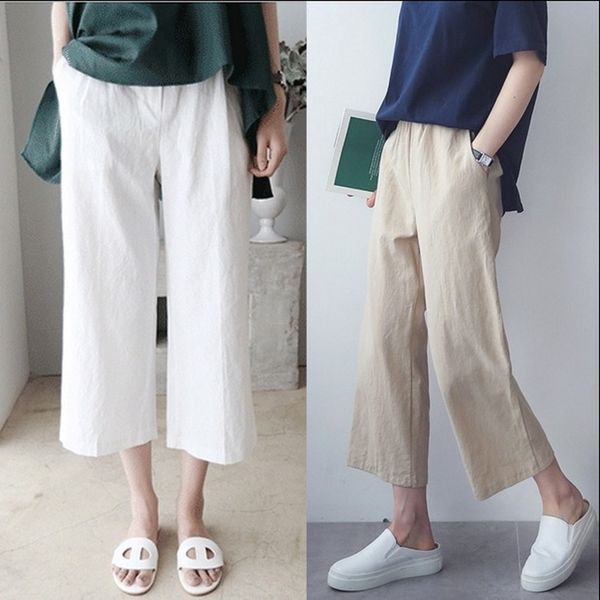 summer arts style white pants women elastic waist loose cotton linen wide leg quilted pocket vintage trousers 210603, Black;white
summer arts style white pants women elastic waist loose cotton linen wide leg quilted pocket vintage trousers 210603, Black;white