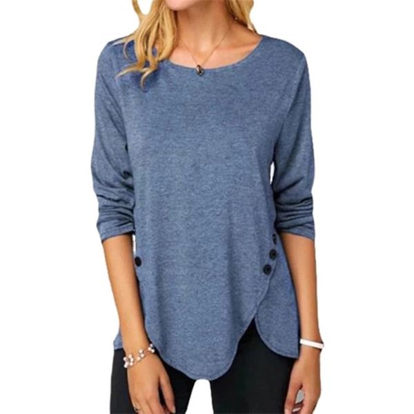 women's t-shirt 5xl oversized women plus size casual irregular button t shirt long sleeve o-neck soft female tee clothes 2021 spring, White
women's t-shirt 5xl oversized women plus size casual irregular button t shirt long sleeve o-neck soft female tee clothes 2021 spring, White