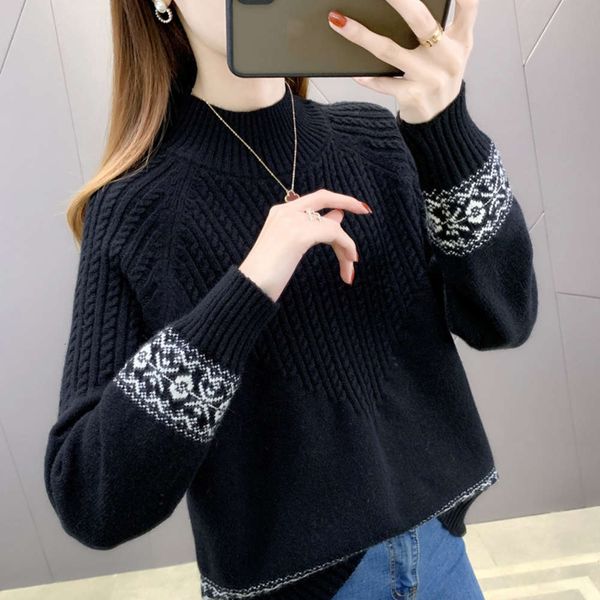 sweater women's autumn new and twist winter 2020 loose wear high collar base coat foreign style luxury, White;black
sweater women's autumn new and twist winter 2020 loose wear high collar base coat foreign style luxury, White;black
