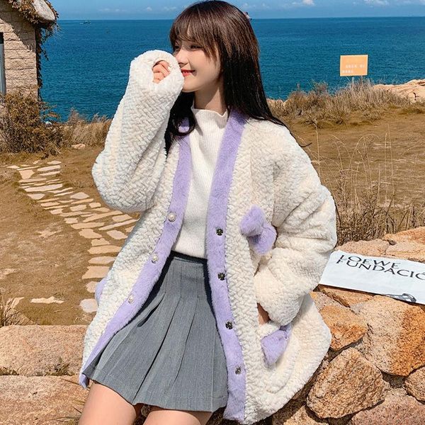 women's fur & faux women 2021 winter short rex coats female v-neck bow loose outwear ladies imitation warm jackets u870, Black
women's fur & faux women 2021 winter short rex coats female v-neck bow loose outwear ladies imitation warm jackets u870, Black
