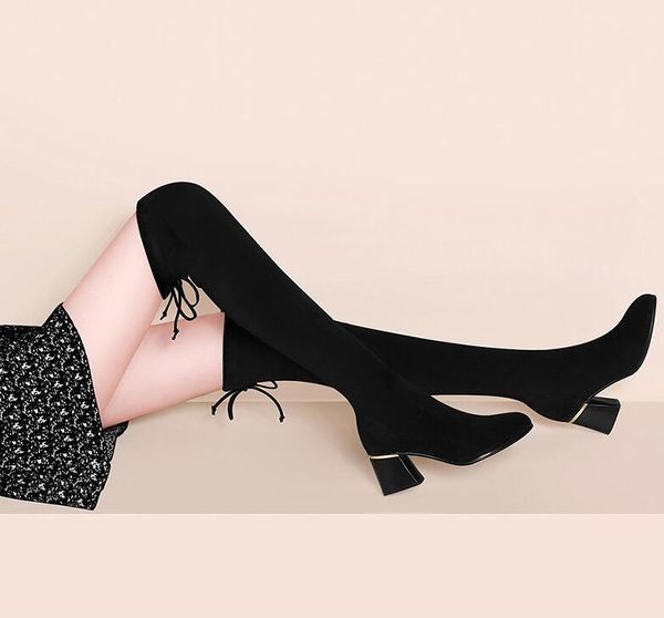 women's boots over-the-knee non-falling boots 2020 new winter plus velvet high heel stretch long boots, Black
women's boots over-the-knee non-falling boots 2020 new winter plus velvet high heel stretch long boots, Black