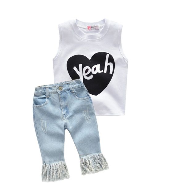 2021 desigers girls outfits clothes sets summer toddler short-sleeved t-shirt denim shorts set denim shorts 2 pcs kids clothes, White
2021 desigers girls outfits clothes sets summer toddler short-sleeved t-shirt denim shorts set denim shorts 2 pcs kids clothes, White