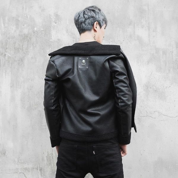 men's fur & faux 2021 winter fashion slim short style clothing tide personality locomotive leathe jacket plus size singer costumes, Black
men's fur & faux 2021 winter fashion slim short style clothing tide personality locomotive leathe jacket plus size singer costumes, Black