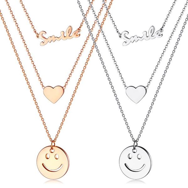 chains jialy fashion girl wild rose smile love heart pendant necklace stainless steel for women jewelry, Silver
chains jialy fashion girl wild rose smile love heart pendant necklace stainless steel for women jewelry, Silver