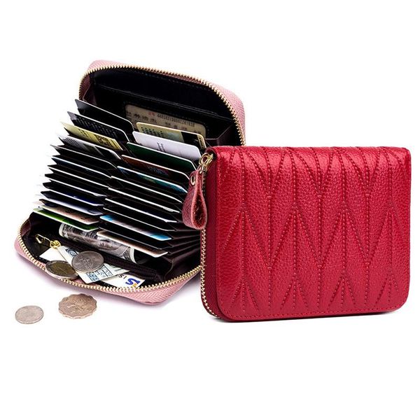 card holders rfid holder wallet women luxury genuine leather business ladies coin purse plaid bag, Brown;gray
card holders rfid holder wallet women luxury genuine leather business ladies coin purse plaid bag, Brown;gray