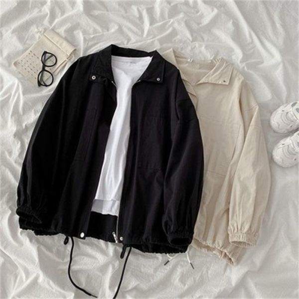 women's jackets 2021 spring and autumn women basic turn down collar zipper loose korean style cool streetwear casual outerwear h1132, Black;brown
women's jackets 2021 spring and autumn women basic turn down collar zipper loose korean style cool streetwear casual outerwear h1132, Black;brown