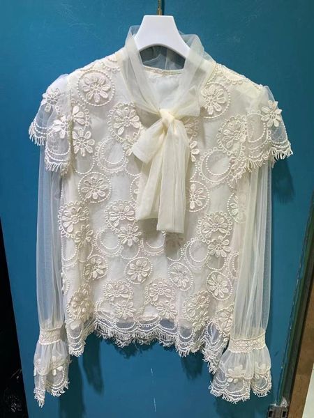 women's blouses & shirts zk1611 fashion 2021 runway luxury european design party style clothing, White
women's blouses & shirts zk1611 fashion 2021 runway luxury european design party style clothing, White