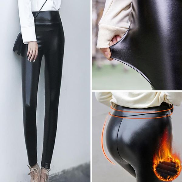 women's pants & capris fashion women pu leather thick high waist leggings not crack slim skinny fleece trousers, Black;white
women's pants & capris fashion women pu leather thick high waist leggings not crack slim skinny fleece trousers, Black;white