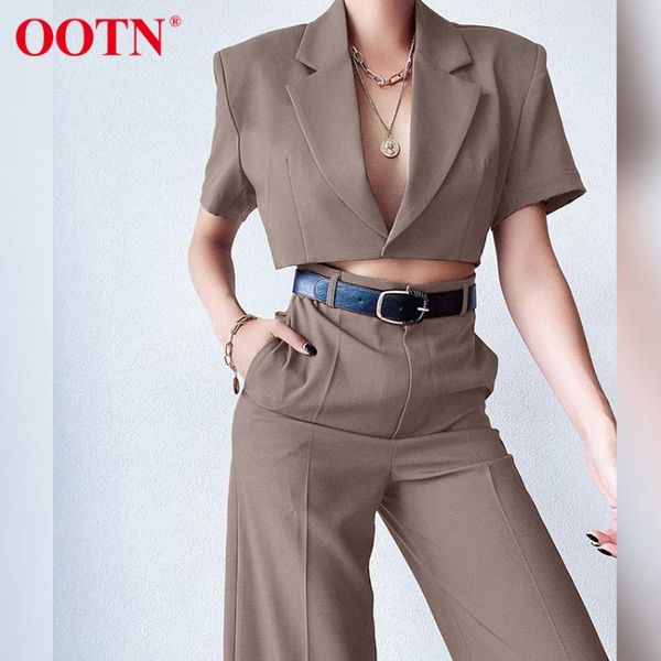 women's two piece pants ootn short sleeve summer and blouse set women trousers office suit crop femme brown 2 sets 2021, White
women's two piece pants ootn short sleeve summer and blouse set women trousers office suit crop femme brown 2 sets 2021, White