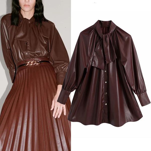 Blouse 2021 New Woman Faux Leather Oversized Button Up Shirt Women Autumn Vintage High Collar Bow Tied Long Sleeve Casual Tops Pjhf JCLB, White
Blouse 2021 New Woman Faux Leather Oversized Button Up Shirt Women Autumn Vintage High Collar Bow Tied Long Sleeve Casual Tops Pjhf JCLB, White