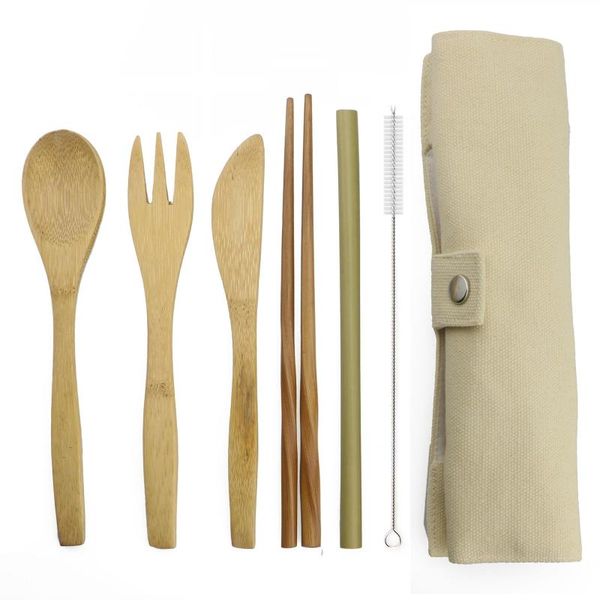 dinnerware sets 7-piece wooden flatware cutlery set bamboo straw with cloth bag knives fork spoon chopsticks travel wholesale
dinnerware sets 7-piece wooden flatware cutlery set bamboo straw with cloth bag knives fork spoon chopsticks travel wholesale