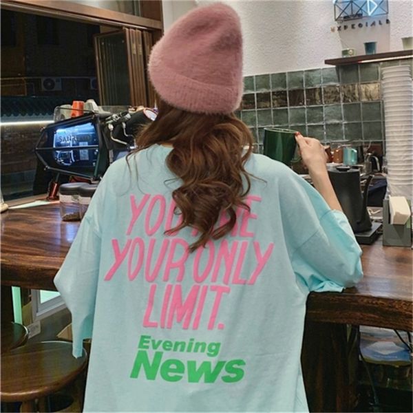 letter printed sweet fresh all match oversize loose basic summer vintage short sleeve female women t-shirts 210309, White
letter printed sweet fresh all match oversize loose basic summer vintage short sleeve female women t-shirts 210309, White