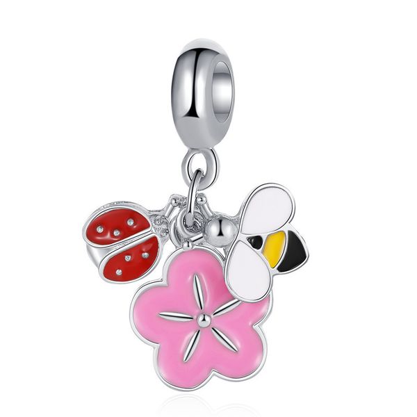 1pcs cute bee ladybug flower pendant diy beads adapting to original pandora charm bracelet ladies jewelry making gifts, Silver
1pcs cute bee ladybug flower pendant diy beads adapting to original pandora charm bracelet ladies jewelry making gifts, Silver