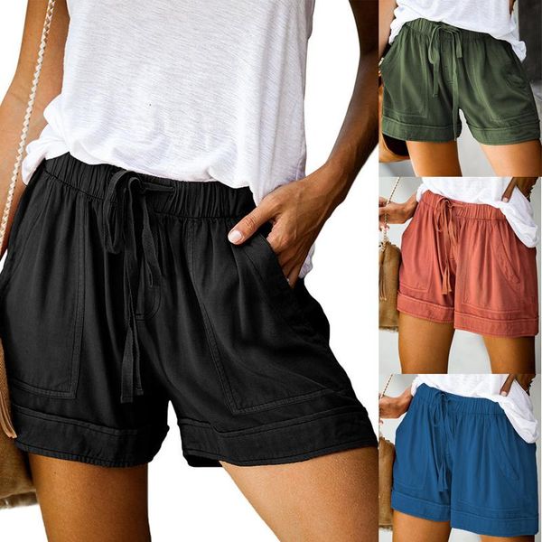 women's shorts high waist casual monochrome loose lace up wide leg 2021 summer, White;black
women's shorts high waist casual monochrome loose lace up wide leg 2021 summer, White;black