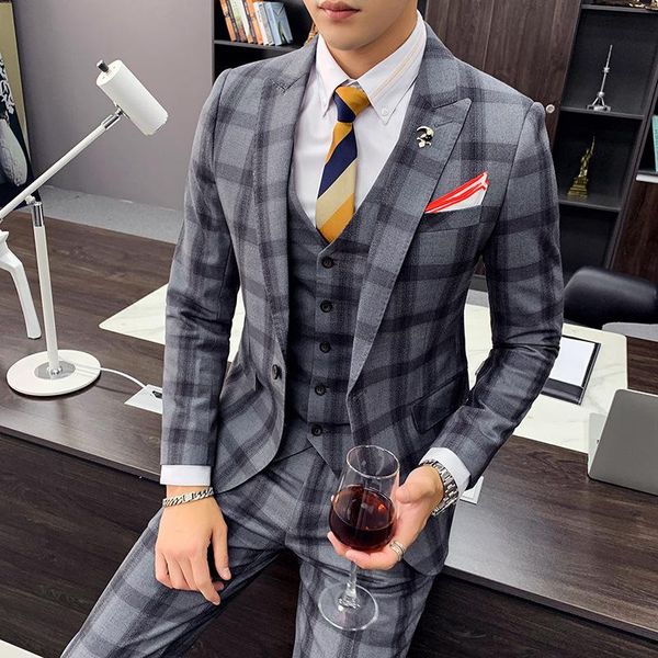 men's suits & blazers spot large plaid slim-fit hair salon three-piece for men wedding, White;black
men's suits & blazers spot large plaid slim-fit hair salon three-piece for men wedding, White;black