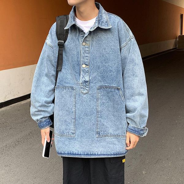 men's jackets denim spring autumn loose hedging coat hip-hop student tooling jacket korean clothes ropa de cazadora hombre, Black;brown
men's jackets denim spring autumn loose hedging coat hip-hop student tooling jacket korean clothes ropa de cazadora hombre, Black;brown