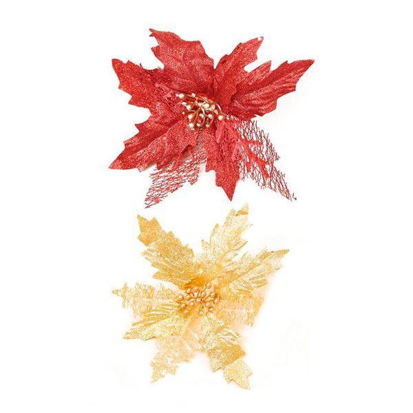 party decoration 2x red glitter poinsettia christmas tree ornaments artificial flower wedding (red&gold)
party decoration 2x red glitter poinsettia christmas tree ornaments artificial flower wedding (red&gold)