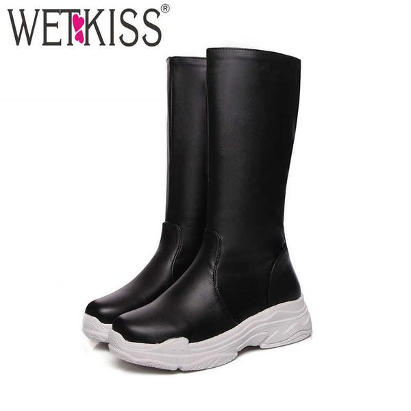 wetkiss winter mid calf women boots round toe pu footwear platform female boot fashion casual snow shoes women white 210630, Black
wetkiss winter mid calf women boots round toe pu footwear platform female boot fashion casual snow shoes women white 210630, Black