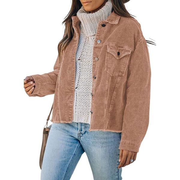 women's jackets 2022 vintage women corduroy long sleeves lapel solid color casual button down shirt coat with flap pockets short, Black;brown
women's jackets 2022 vintage women corduroy long sleeves lapel solid color casual button down shirt coat with flap pockets short, Black;brown