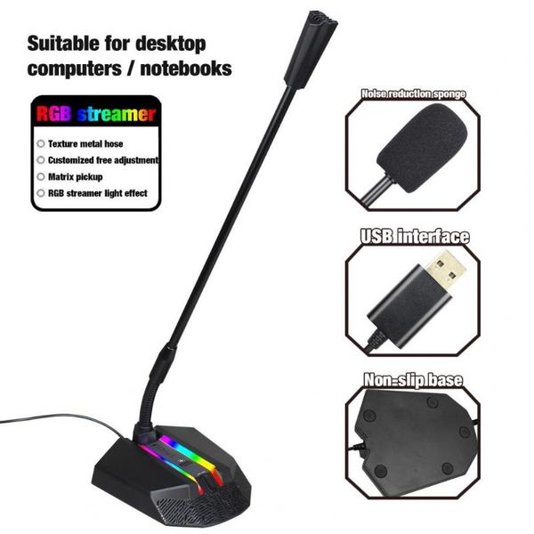 usb gaming chatting noise reduction rgb light microphone for pc computer notebook adjustable angle microphone 50hz-10khz
usb gaming chatting noise reduction rgb light microphone for pc computer notebook adjustable angle microphone 50hz-10khz