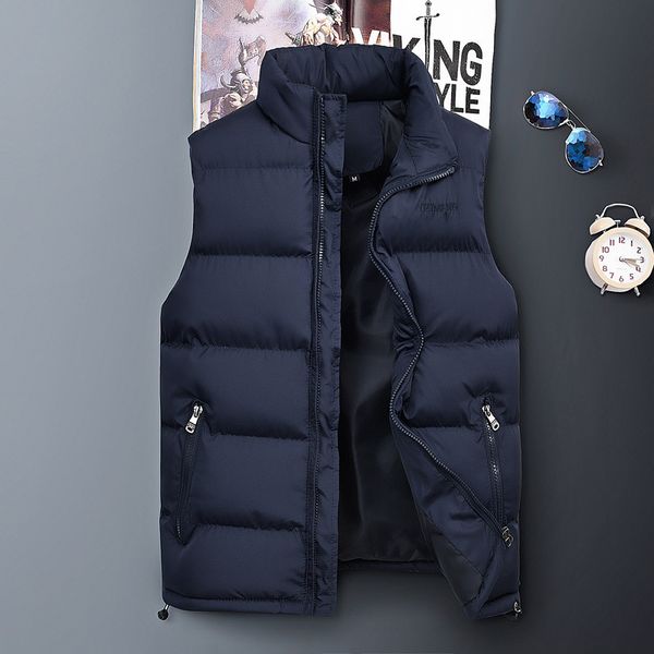 down cotton winter casual sleeveless warm vest men's spring and autumn large jacket, Black;white
down cotton winter casual sleeveless warm vest men's spring and autumn large jacket, Black;white