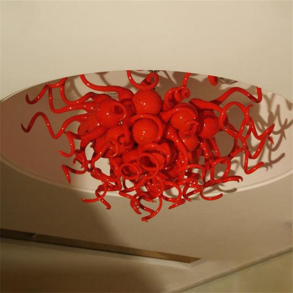 

Modern Ceiling Light Nordic Lamps Hand Blown Glass Chandeliers Red Color for Wedding Home Bedroom 60*60CM