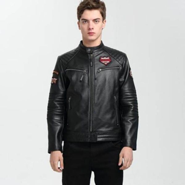 men's leather & faux arrival high-end quality plus size xxxxxl man genuine cowhide coat male embroidery motorcycle biker jacket a092, Black
men's leather & faux arrival high-end quality plus size xxxxxl man genuine cowhide coat male embroidery motorcycle biker jacket a092, Black