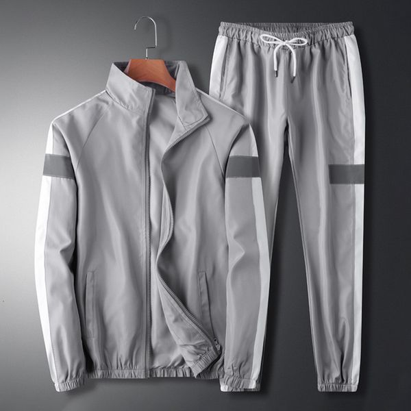 2021 spring sports suit autumn cloth reflective strip set tooling sweater net red men's wear, Gray
2021 spring sports suit autumn cloth reflective strip set tooling sweater net red men's wear, Gray