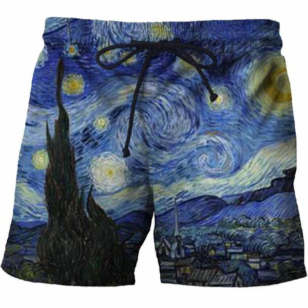men's shorts casual drawstring 3d printing world famous paintings summer fashion beach pants 2021, White;black
men's shorts casual drawstring 3d printing world famous paintings summer fashion beach pants 2021, White;black
