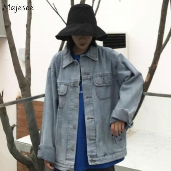 women's jackets basic women solid denim bf loose harajuku vintage single breasted retro coats outwear daily young chic ulzzang female, Black;brown
women's jackets basic women solid denim bf loose harajuku vintage single breasted retro coats outwear daily young chic ulzzang female, Black;brown