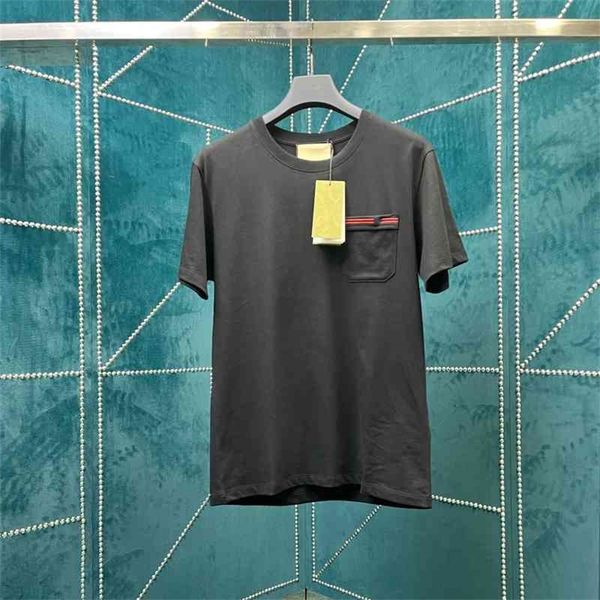 2022 spring and summer new home pocket stripe double short sleeve round neck pullover loose leisure trend, White;black
2022 spring and summer new home pocket stripe double short sleeve round neck pullover loose leisure trend, White;black
