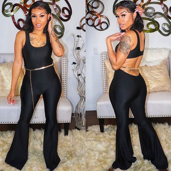 2021 women jumpsuits sleeveless backless tank one-piece autumn hollow out wide leg pants flared bottons rompers, Black;white
2021 women jumpsuits sleeveless backless tank one-piece autumn hollow out wide leg pants flared bottons rompers, Black;white