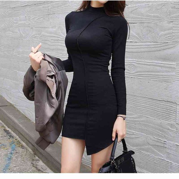 fall women solid color elegant temperament quality turtleneck dresses autumn winter long sleeve bodycon casual mini dress 210601, Black;gray
fall women solid color elegant temperament quality turtleneck dresses autumn winter long sleeve bodycon casual mini dress 210601, Black;gray