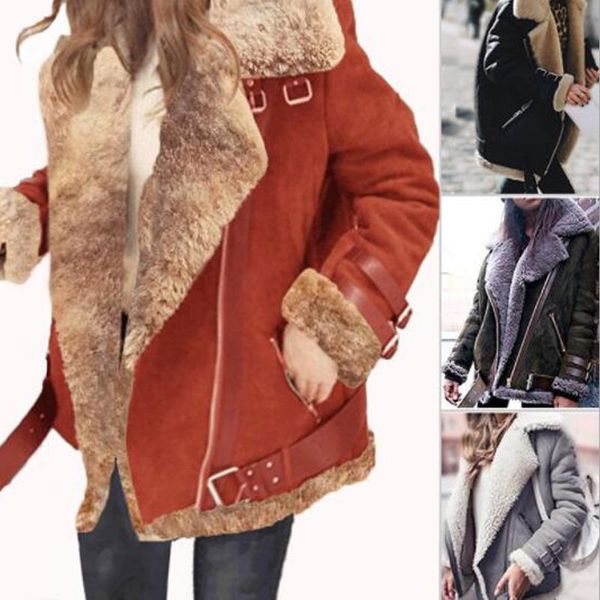 women's jackets women 2021 autumn winter motorcycle jacket oversize deerskin lamb wool coat female fur fleece warm short plus size 5xl, Black;brown
women's jackets women 2021 autumn winter motorcycle jacket oversize deerskin lamb wool coat female fur fleece warm short plus size 5xl, Black;brown