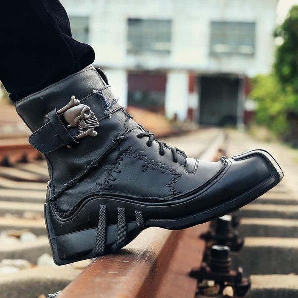 boots men's leather work clothes cotton shoes short army combat snow motorcycle 3809, Black
boots men's leather work clothes cotton shoes short army combat snow motorcycle 3809, Black