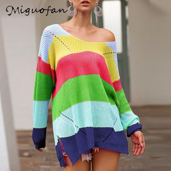 women's sweaters miguofan patchwork knitted pullovers long sweater women v-neck loose jumpers casual lady 2021 autumn winter, White;black
women's sweaters miguofan patchwork knitted pullovers long sweater women v-neck loose jumpers casual lady 2021 autumn winter, White;black
