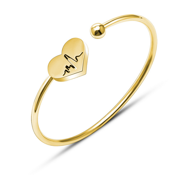 bangle lovers bracelets for women electrocardiograph heart-shaped gold color open adjustable bracelet on hand fine jewelry gifts, Black
bangle lovers bracelets for women electrocardiograph heart-shaped gold color open adjustable bracelet on hand fine jewelry gifts, Black
