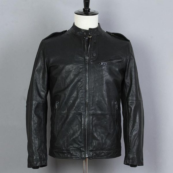 men's leather & faux vegetable fashion 2021 tanned sheepskin genuine leaher jacket men casual simple stand sollar black real coat male
men's leather & faux vegetable fashion 2021 tanned sheepskin genuine leaher jacket men casual simple stand sollar black real coat male