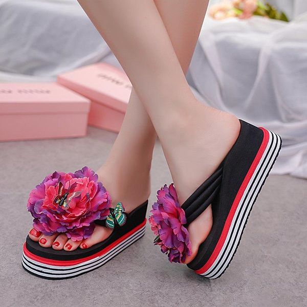 slippers summer women 2021 flower butterfly outdoor beach woman flip flops high platform sandals, Black
slippers summer women 2021 flower butterfly outdoor beach woman flip flops high platform sandals, Black