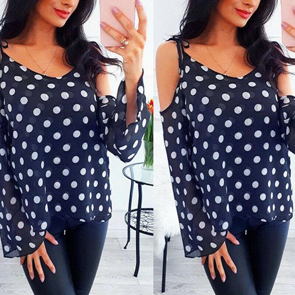 women's blouses & shirts 2021 women blouse casual dot office lady shirt fashion spaghetti strap and tanks autumn long sleeve beach fem, White
women's blouses & shirts 2021 women blouse casual dot office lady shirt fashion spaghetti strap and tanks autumn long sleeve beach fem, White